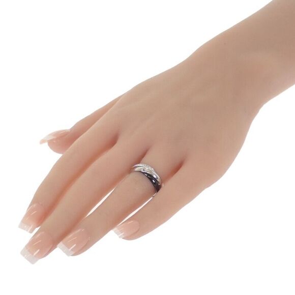 Cartier Trinity SM Full Eternity Ring B4235451 #51 Size 11 Ring 18K White Gold - Picture 7 of 9